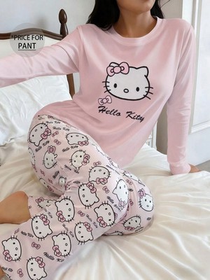 Hello Kitty Einteiler Schlafanzughose für Damen Bequeme Nachtwäsche für Billig24