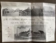 1918 PRINT CANADA WWI WAR ERA J W CUMMING NEW GASGOW NOVA SCOTIA MINING
