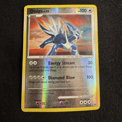 Pokemon Dialga Reverse Holo Rare Platinum Base, 23/127, MP Condition