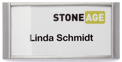 DURABLE Namensschild CLASSIC mit Magnet 74 x 34 mm silber 10 Schilder