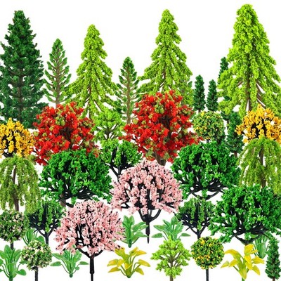 38PCS Miniature Trees for Model Scenery and DIY Craft Projects