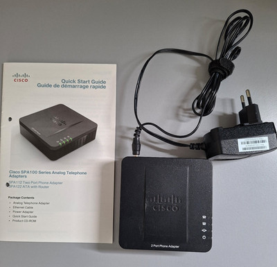 Cisco SPA 112 2-fach a/b-Adapter to VOIP mit 2 Ports für  Telefon / Fax