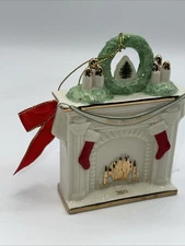 SPODE Christmas Tree Ornament Our First Home House Fireplace Porcelain 2011 AC