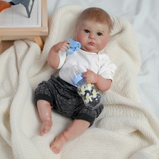 Bath Reborn Baby Dolls Full Body Vinyl Silicone Realistic Newborn Boy Doll Xmas