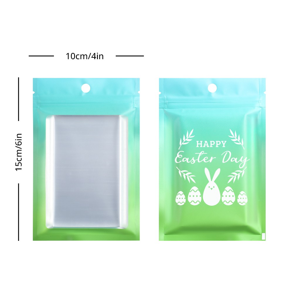 Bolsas coloridas de conejito de Pascua de 4x6" para envoltura de regalo de galletas de caramelo