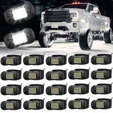 SHINIGHT 20 Pods White Rock Lights 6000K Pure White Super Bright Underglow Li...