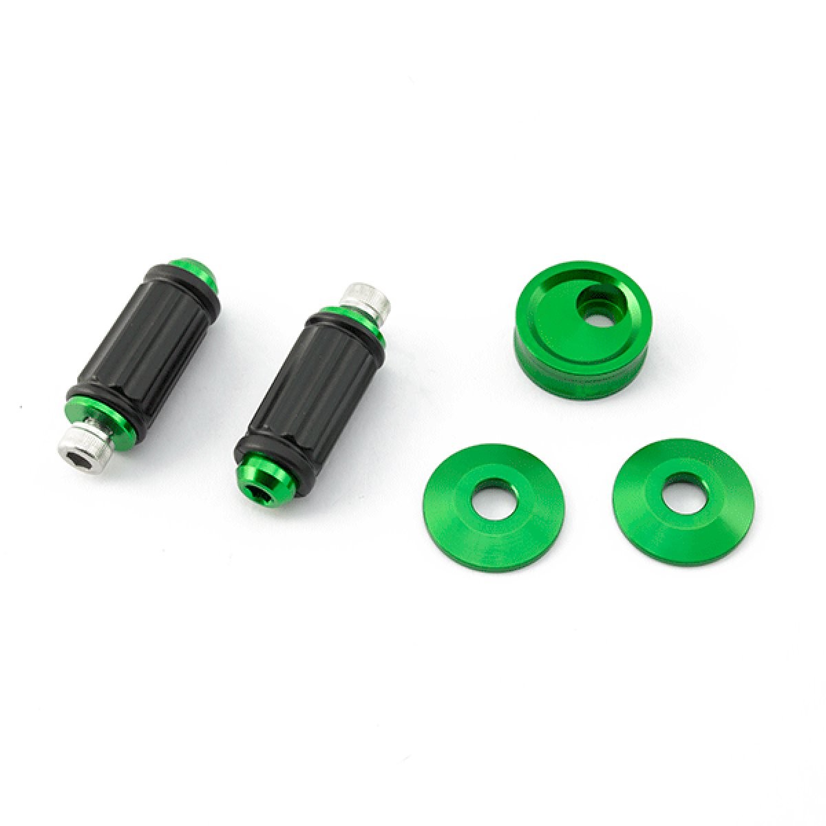 Lextek Rear Set Adjusters Green Adjustable Foot Peg Black Anodised Aluminium