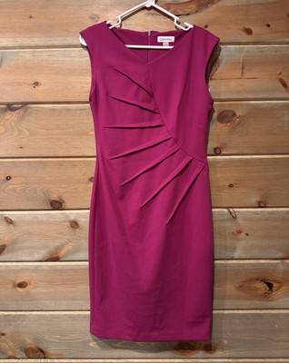 calvin klein purple sheath dress Calvin Klein Purple Solid Sheath Dress 4 Sleeveless Knee length