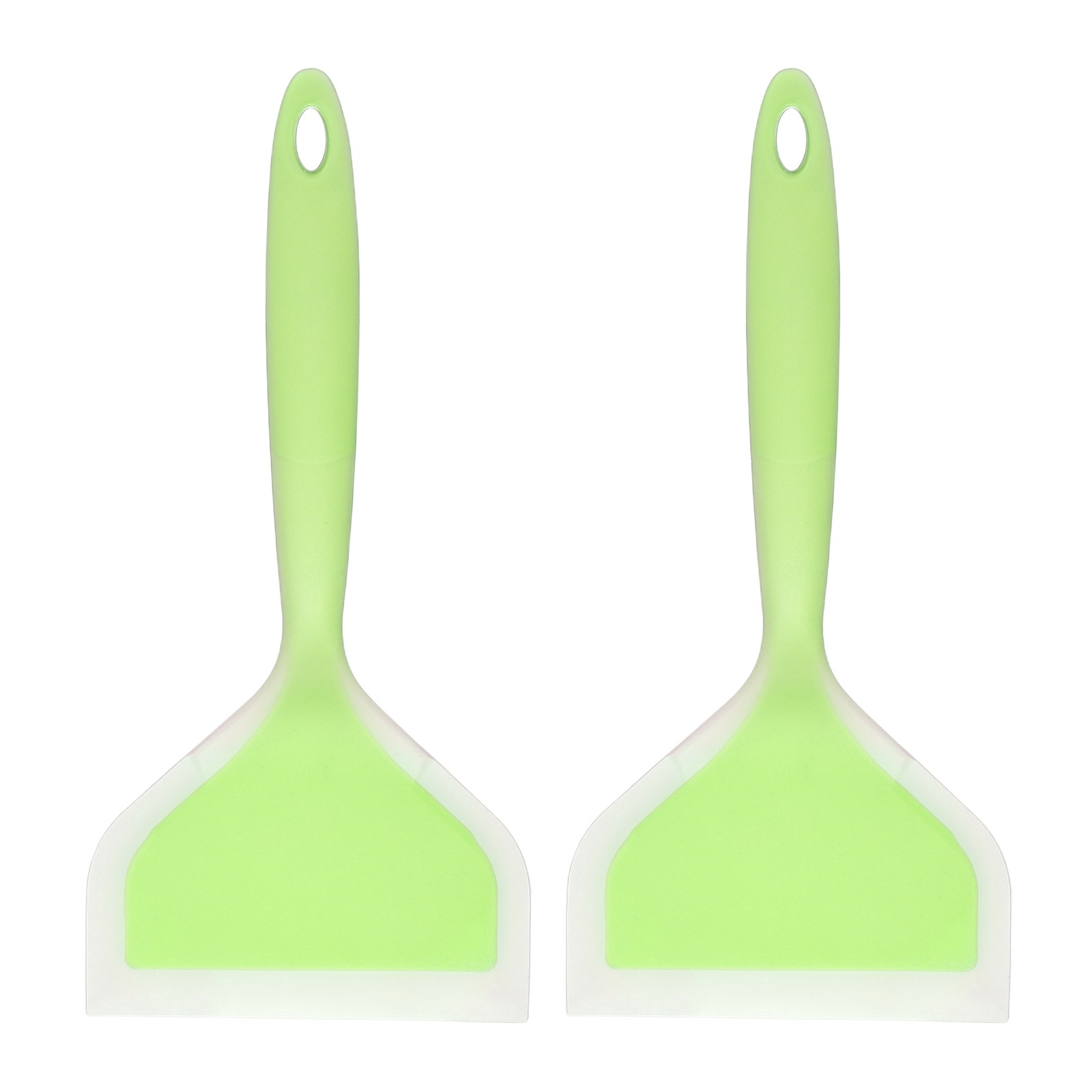 2 Pcs Silicone Tamagoyaki Spatula, Pancakes Nonstick Spatula, Frosted Green