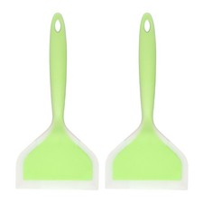 2 Pcs Silicone Tamagoyaki Spatula, Pancakes Nonstick Spatula, Frosted Green