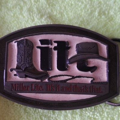 American Legends Foundry Miller Lite Western Americana Belt Buckle 1992