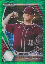 2021 Panini Prizm Draft Picks - Hayden Juenger #PDP182 Green Pulsar Prizm (RC)