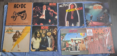 AC/DC Vinyl LP Lot Of 8 Atlantic 12'' Highway to Hell, Back in Black, Powerage