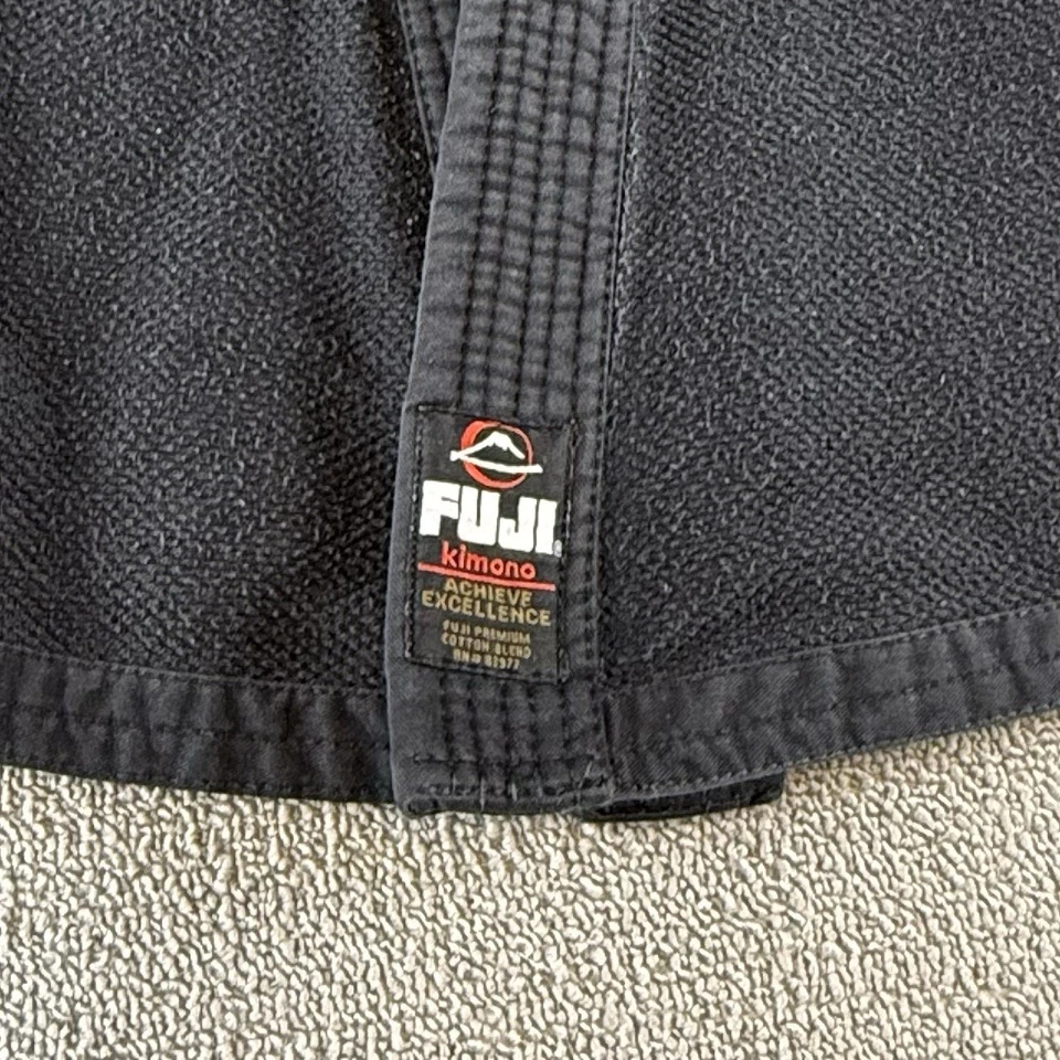 Jiujitsu Gi Kids C2 Fuji Negro BJJ Combate Lucha Duradero Competición Rojo Logo Foto 2 de 4