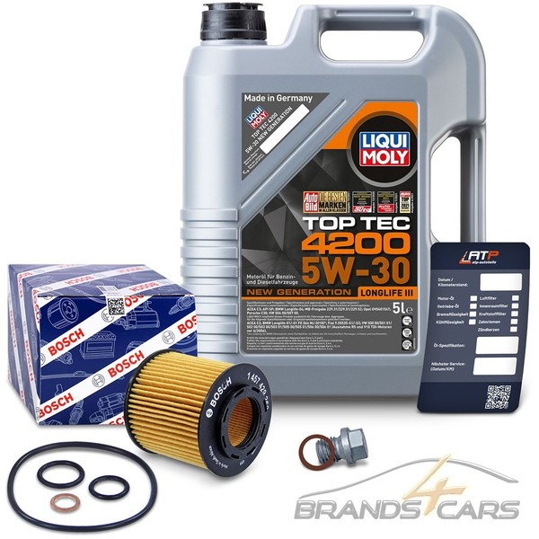 Bosch ÖLfilter + 5L 5W-30 FÜR BMW 1-ER E81 3-ER E46 E90 5-ER E60 X1 X3 N40 - N46-image