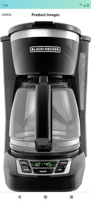BLACK+DECKER 12-Cup Digital Coffee Maker, Programmable, Washable Basket Filter..