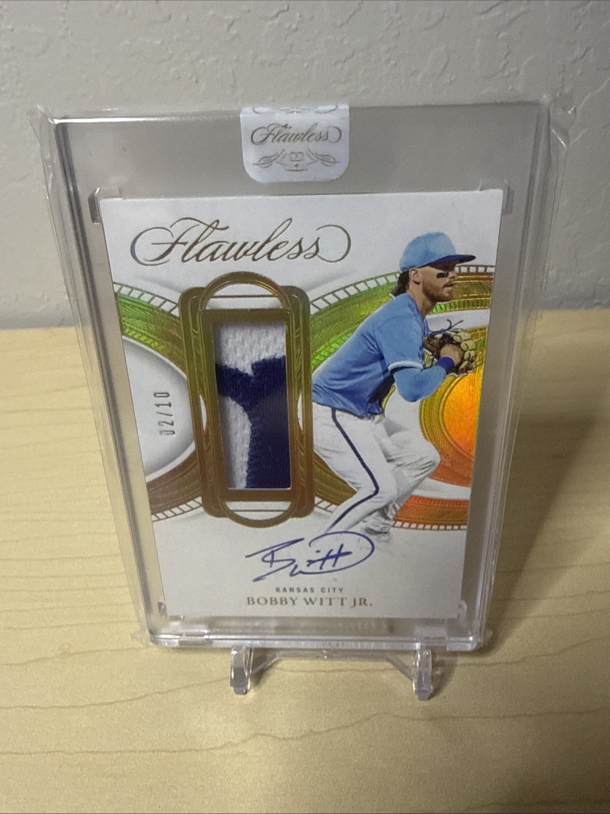 2025 Panini Flawless Prominent Swatch Auto Patch - Bobby Witt Jr. - GOLD 2/10