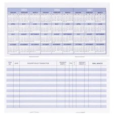 20 Pack Checkbook Register, Check Registers for Personal, Blank Ledger Transacti