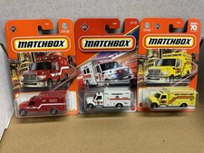 3 Matchbox AMBULANCES   International Workstar Ambulance  PARAMEDIC  Fire Dept