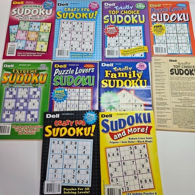 NEW Lot of 10 Penny Press Dell Sudoku Puzzle Books Extreme Crazy Challenge