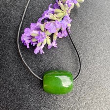 Jade Pendant Necklace Natural Canadian Nephrite Green Jade 18X15 mm 1108-8