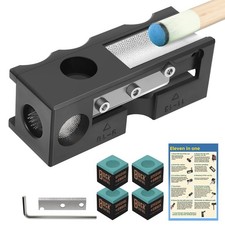 Desoto 11-in-1 Billiards Pool Cue Tip Shaper and Repair Tool Kit, Cue Tips Re...