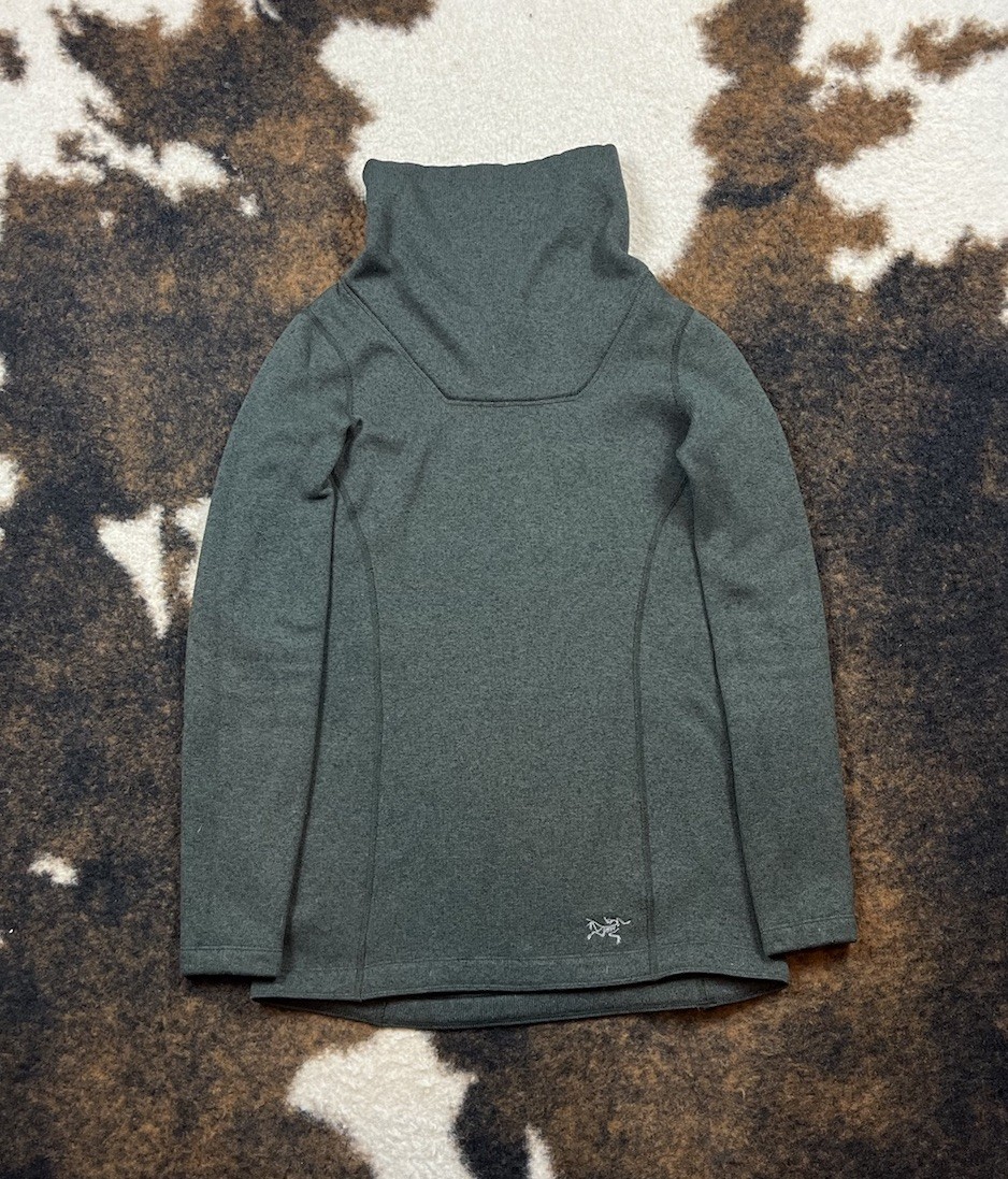 Felpa donna Arc'Teryx girocollo pile verde taglia small maglione invernale @O