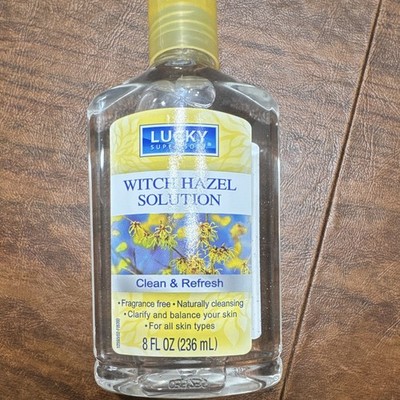 Lucky Super Soft Witch Hazel Solution, Fragrance Free Facial Cleanser, 8 fl oz