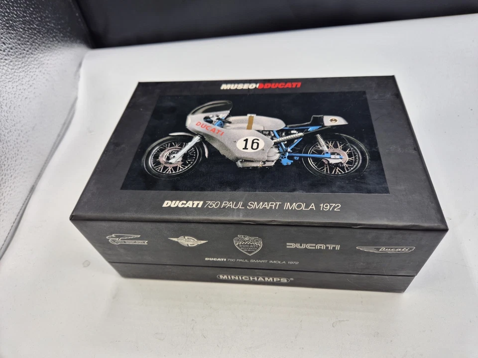 MOTO DUCATI 750 PAUL SMART IMOLA 1972 #16 SILVER AU 1/12 MINICHAMPS 122720016 - Photo 3/3