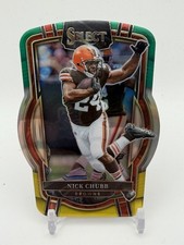 2022 Panini Select Nick Chubb Green and Yellow Prizm Die Cut #277