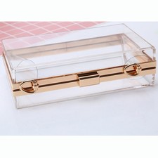 Hard Shell Acrylic Clutch Bag Transparent Rectangular Purse for Wedding Evening