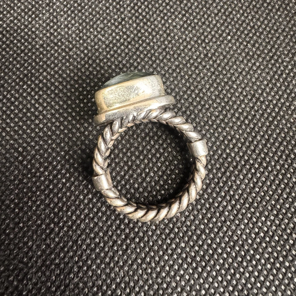 Navajo Sterling Mystic Topaz Ring - Size 8 - Handcrafted Southwestern Jewelry - image 2 of 4