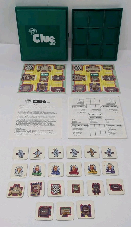Clue Travel Game Detective Crime Vintage 2000 Complete Game Instructions - Image 3 of 4