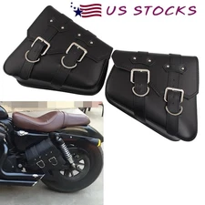 Black Saddlebags Side Bag Luggage Fit For Harley Sportster XL883 XL1200 48 72 US