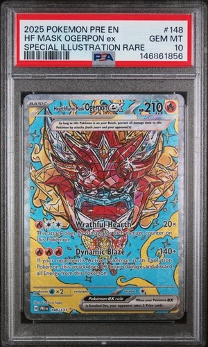 2025 Pokemon Pre En-Prismatic Evolutions #148 Hf Mask Ogerpon Ex SIR PSA 10
