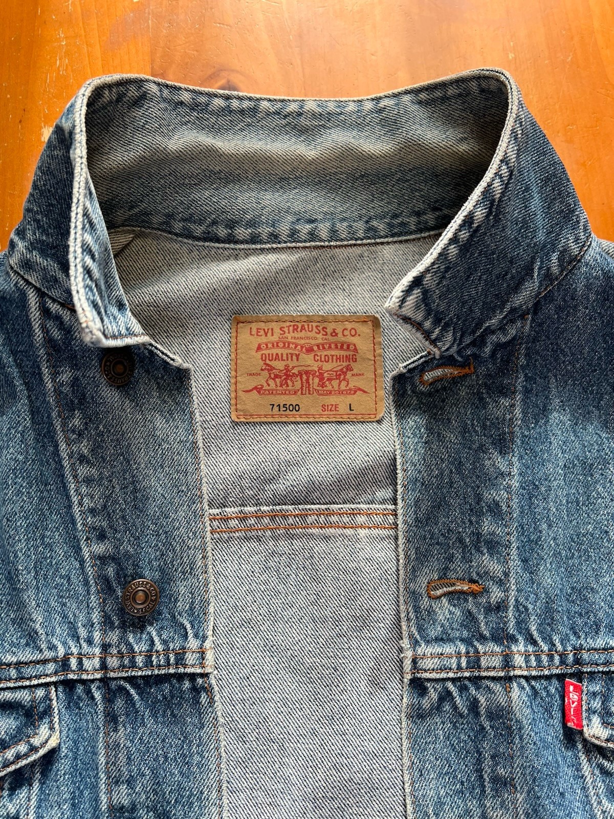 Vintage Levi's 71500 Denim Trucker Jacket L Made In … - Gem