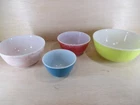 Vtg Pyrex Primary Colors Nesting Mixing Bowls Set of 4 1950s