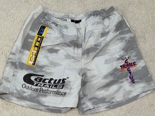 Men's Travis Scott X Cactus Jack Trails Nylon Shorts Gray Tie Dye Size Small