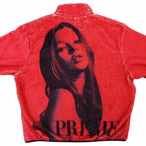 Veste polaire Supreme 24FW Kate Moss avec étiquette blouson dos imprimé graphique occasion 86