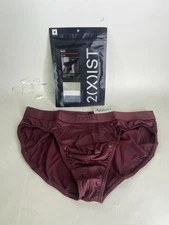2xist Sexy Sliq Ultra Low Rise Brief Underwear Burgundy Red Mens Size M