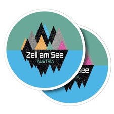 2x Vinyl Stickers Zell am See Austria Ski Abstract World #58916
