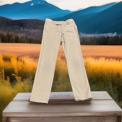 Girls K-12 GEAR Khaki Flat Front Uniform Casual Pants Size 10 Tan Adjustable