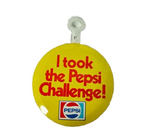 3 Vintage I Took The Pepsi Challenge Fold Back Pin Badge Button Pepsi-Cola Logo - Picture 4 of 5