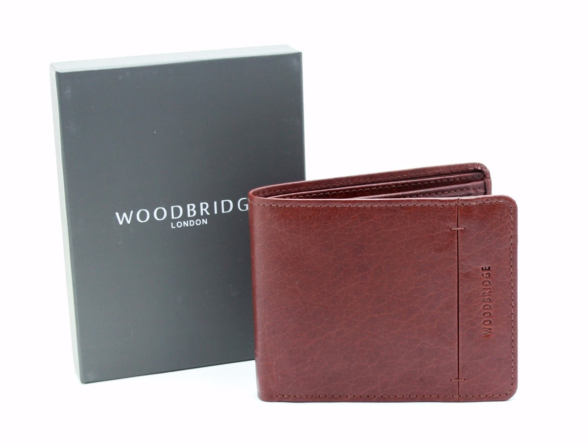 Portafoglio Triplo In Pelle Woodbridge London Uomo, Marrone, Con Portamonete, Modello 4002
