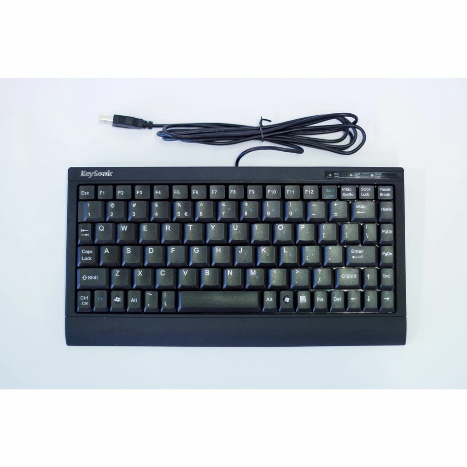 Keysonic ACK-595C+ USB + PS2 Mini Tastatur US QWERTY 12509 B-Ware