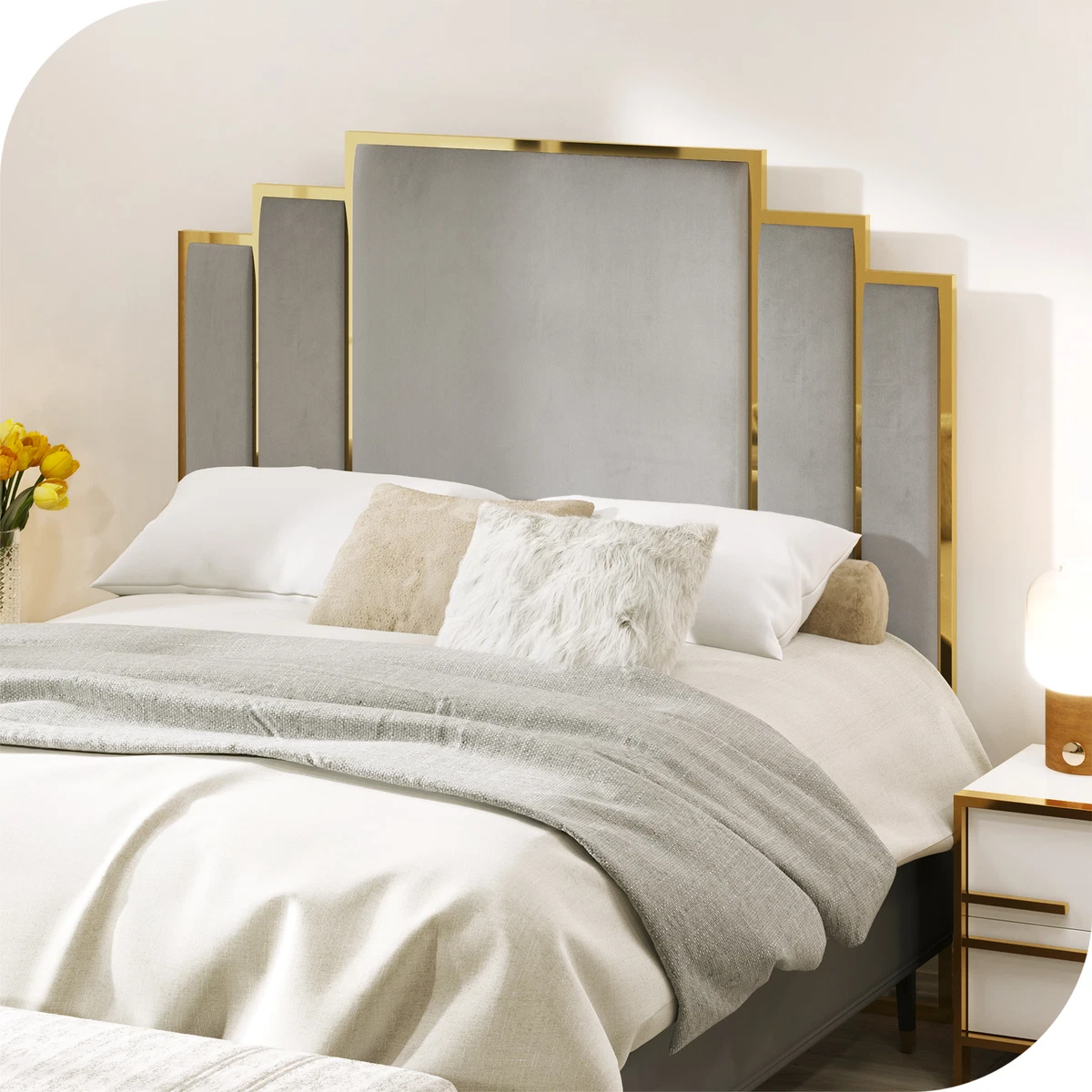 Modern 2024 fabric headboard