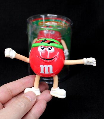 Lot of 3 M&M's Chocolate Character Figures 2x Red, 1x Blue / One