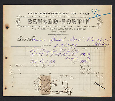 MARDIE / PONT-aux-MOINES (45) WINES ''BENARD & FORTIN'' in 1903