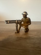 WWI GREY IRON Metal Toy Soldier - Doughboy G-61 U.S. Infantry Machine Gunner