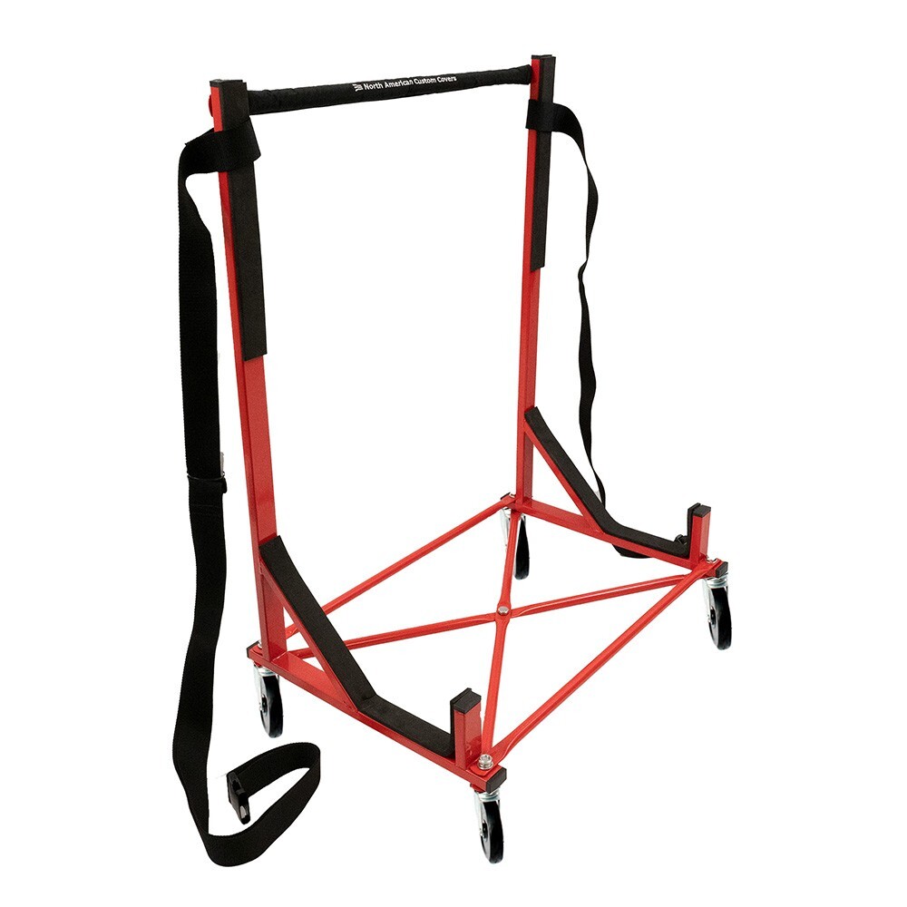 Corvette C3 C4 C5 Hardtop Stand Rack With Cover - Black Powder-Coated Cart & Storage Solution